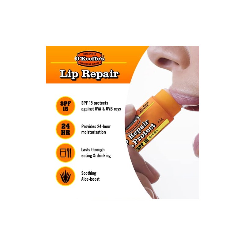 O'Keeffe's Lip Repair and Protect SPF15 4.2g (Pack of 3)