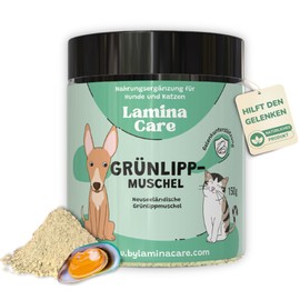Lamina Care - Green-lipped mussel dog with glucosamine and omega 3 with high acceptance, green-lipped mussel powder dog for natural strengthening of joints, green-lipped mussel cat to improve mobility