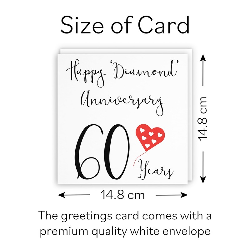 Hunts England - 60th Wedding Anniversary Card - Happy Diamond