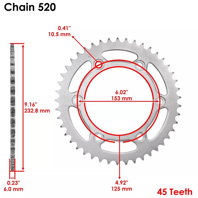 Caltric Red Drive Chain And Sprocket Kit for Honda XR650L