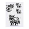 4 x 'Highland Cow With Flower Garland' Temporary Tattoos -