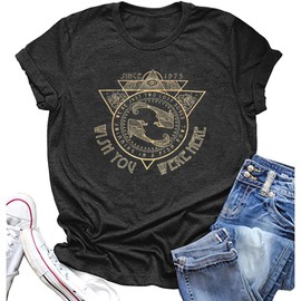 Women Old School Band Shirt Vintage Rock Music Tshirt Rock Festival Tees Wish You were Here Distressed Graphic Tee Tops