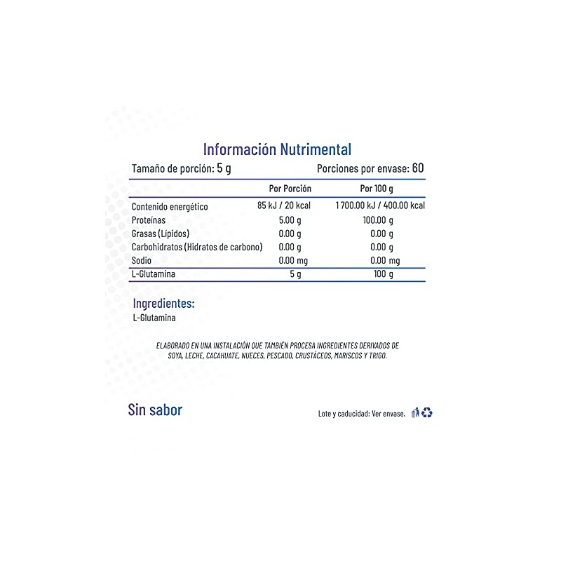 Fit Soul L-Glutamina Suplemento Alimenticio 300 g Fortalecedor