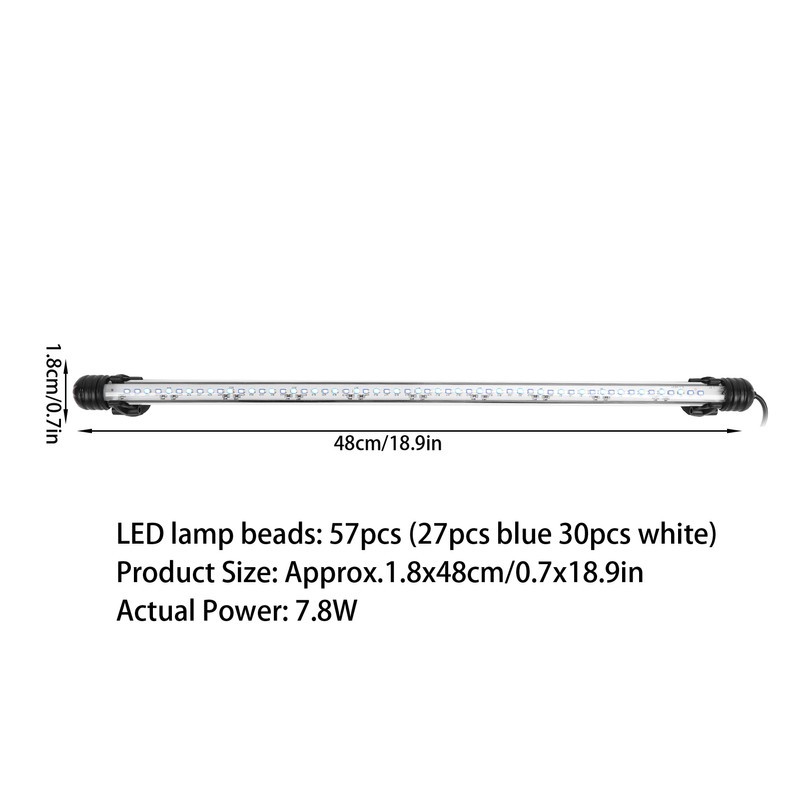 Aquarium Waterproof Dimmable LED Light Fish Tank 3 Light Modes