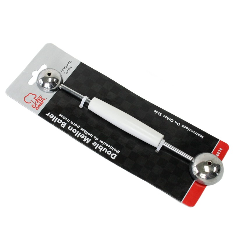 Chef Craft Double Sided Stainless Steel Melon Baller, 7.5 inches