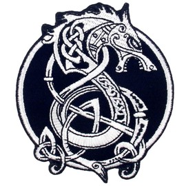 Viking Berserk Scandinavian Mythology Nordic Monster Wolf Embroidered Badge Iron on or Sew on Patch