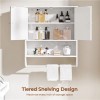Topeakmart Bathroom Wall Cabinet with Towel Bar and Adjustable Shelf