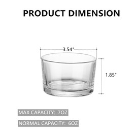 Zentriqlla 12 Pack 7 oz Small Glass Bowls, Clear Pudding Custard Cup, Small Ramekins for Parfait, Ice Cream, Snacks, Meal Prep, Dishwasher-Safe Condiment Dishes Tasting Bowls for Party Birthday