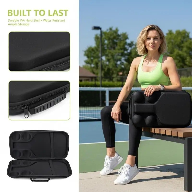 Toolzia Pickleball Paddle Bag Protective Cover Case Fits 2 Paddles