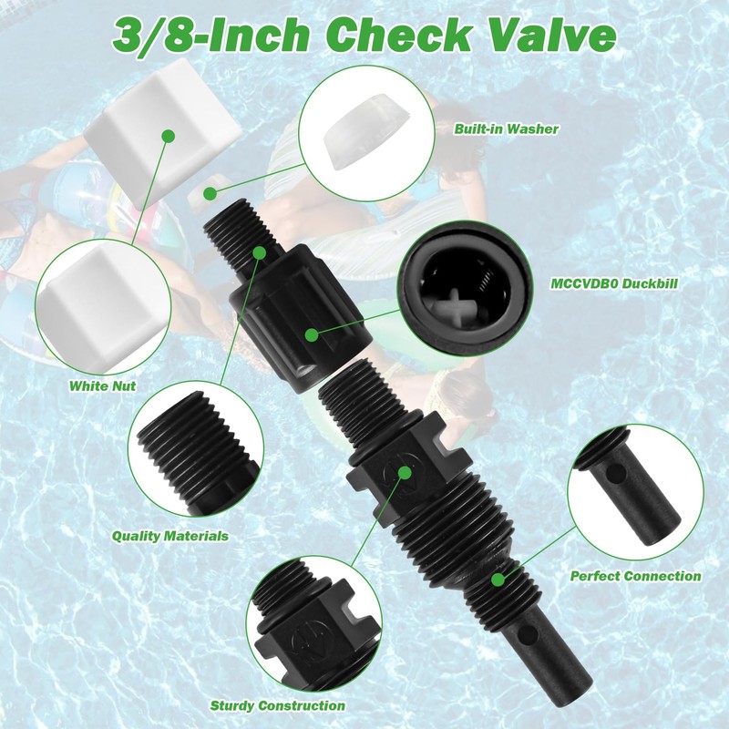 3/8-Inch UCINJ38 Injection Check Valve Replacement Compatible with Stenner Pumps