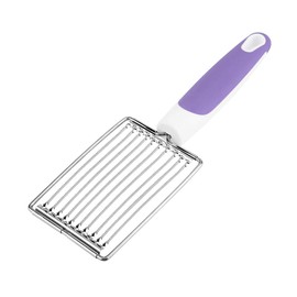 KooingTech Potato Cutter, Boiled Egg Cutter with Handle, Tomato Slicer, Stainless Steel, Lunch Meat, Ham Cutter (Purple)