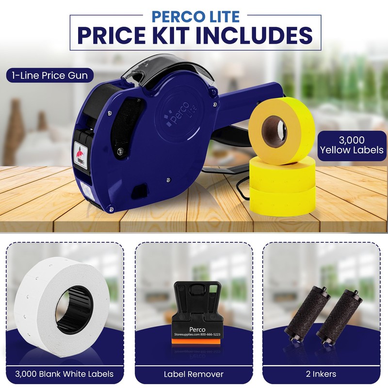 Perco Lite 1 Line Price Gun with Labels Kit -