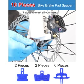 10 Pieces Bicycle Brake Pad Spacer, Hydraulic Disc Brake Pad Spreader Instert Tool, 3 Styles Brake Bleed Blocks for Shimano, AVID SRAM, MTB, Mountain, Road Bike