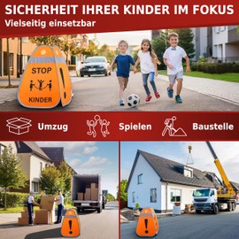 AGR Living® Achtung Kinder Stand/Warning Cube 65 x 45 x 45 cm for Maximum Safety Warning Children's Sign for Immediate Detection and Warning