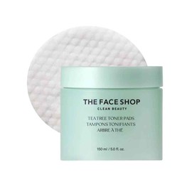 The Face Shop Tea Tree - Almohadillas de Tóner Coreanas | Pads Anti-Acné y Control de Poros | AHA, BHA, PHA y Extracto de Árbol de Té | Exfoliación Suave para Piel Grasa y Sensible | 70 Hojas