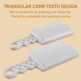 Professioneller Friseurkamm für Herren, antistatisch, hitzebeständig, gebogene Rückseite, dreieckig, gezahnt, flache Oberseite, geeignet zum Schneiden verschiedener kurzer Frisuren, 3 Stück