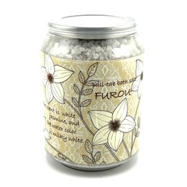Father's Day Gift Bath Salt, Bath Salt, Bath Tub Can, FUROU Herbal Six, White Jasmine, 1 Can (10.6 oz (300 g), Stylish Clear Can, Images of 6 Colorful and Cute Flowers and Herbs, Brightens and