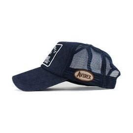 AVIREX Avilex Cap, Mesh Cap, American Casual Cap, Men's, Popular, Trend, Brand, Outdoor, Gift, AFBASE (Indigo)