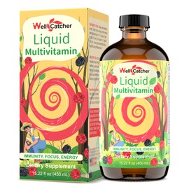Liquid Multivitamins for Women Men：Multivitamin Mineral Supplements for Adults Teens Support Health Immune Focus Energy Hair Growth Bones, Daily High Absorption liquid vitamins with Measuring Cup
