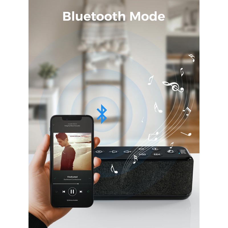 Sound Machine-Rechargeable 3000mAh Battery Powered White Noise Machine for Sleeping