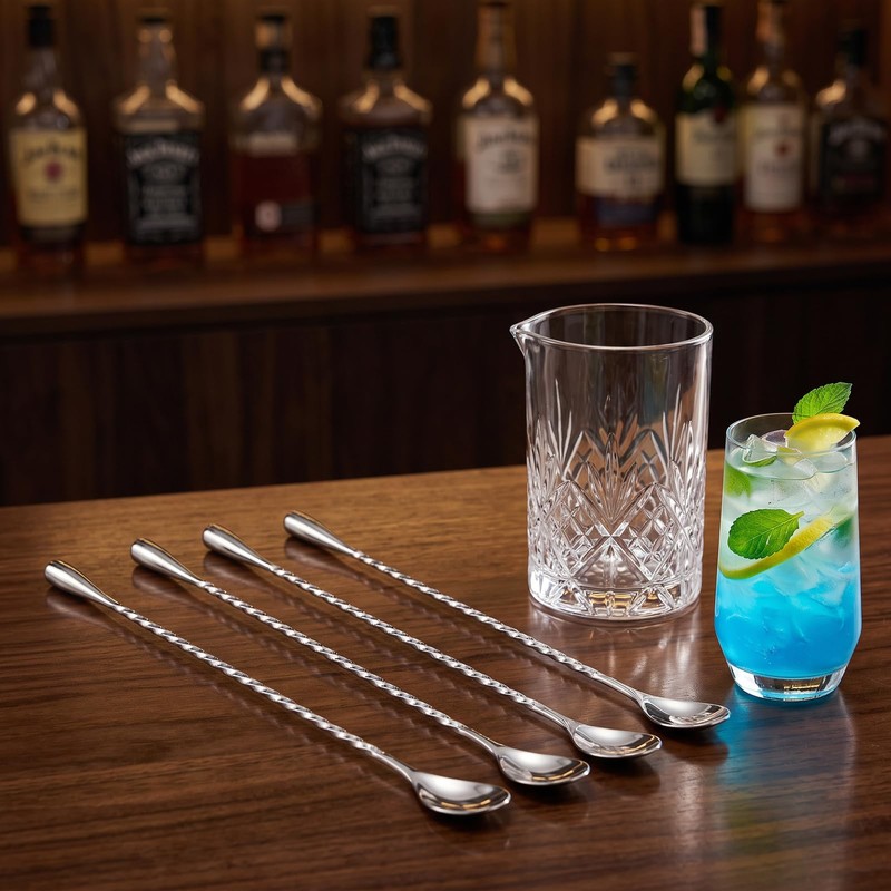 4 Pcs Cocktail Stirrers, 12 Inch Stainless Steel Bar Mixing