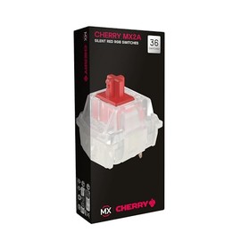 CHERRY MX2A RGB Silent RED - Kit de interruptor rojo, 36 interruptores de teclado mecánicos, para bricolaje, intercambio en caliente o teclado de juegos, interruptor lineal sin clic, suave y