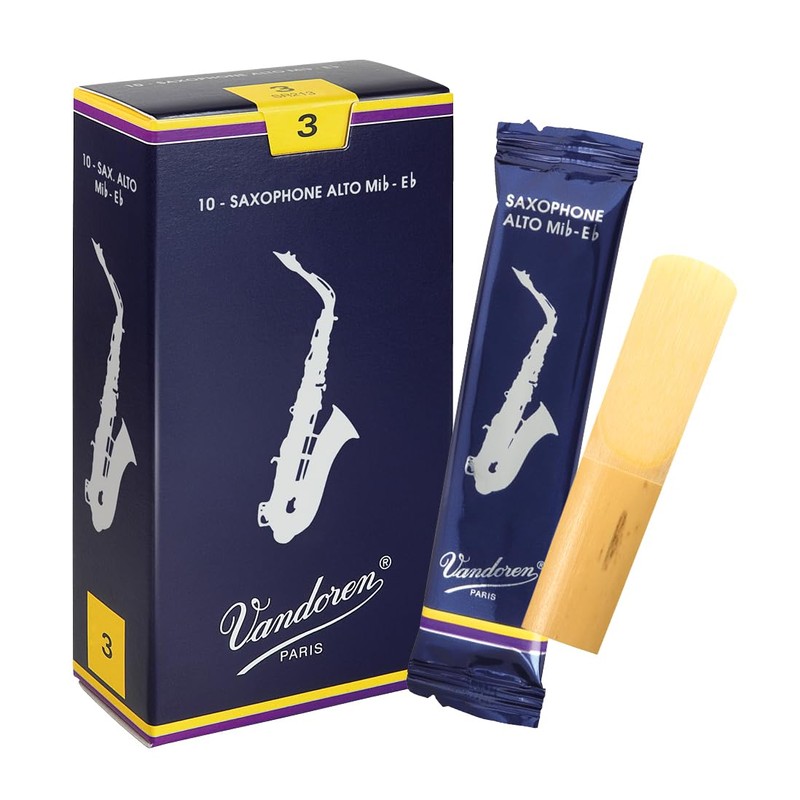 Vandoren SR213 Cañas tradicionales de saxo alto de fuerza 3;