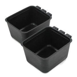 The ROP Shop | 2-Pack - Black Cage Bowls made of Durable Plastic for Farm Animals and Pets