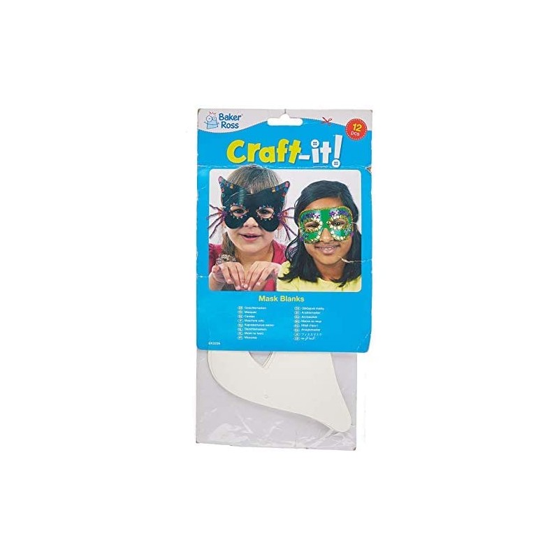 Baker Ross Baker Ross Masken-Set in Weiß, sortiert (12 Stück)