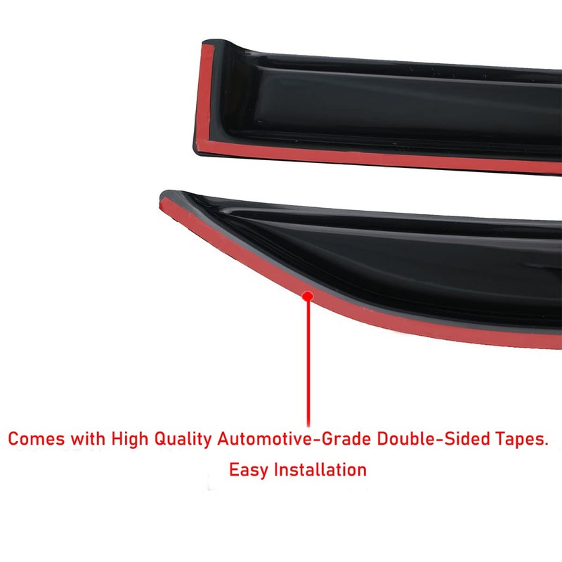 Lightronic Extra Durable Outside-Mount Auto Vent Window Visor, Fits 2015-2019