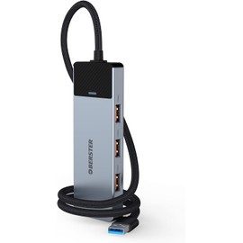 USB HUB, USB Docking, USB Adapter HUB, Ultra Slim Portable Data Hub, 4 in 1 USB HUB with 4 * USB 3.2 Compatible with Windows, macOS, Linux, Chrome OS Systems(Aluminium)