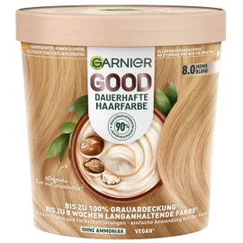 Garnier Good Permanent Hair Colour 8.0 Honey Blonde - Colouration without Ammonia, Up to 100% Grey Coverage, Pack of 1