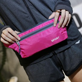 2 Pack Running Belt for Men & Women, Lightweight Hands-Free Waist Pack with Secure Phone Pocket, Adjustable Strap-for Gym, Marathon &Travel (Rose Red+Sky Blue)