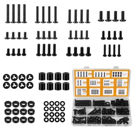 92PCS Universal TV Mounting Hardware Screw Kit Set - M4 M5 M6 M8 Screws, Spacers and Washers for Most TV/Monitor VESA Mount, Replacement Screws with Box up to 80", Black