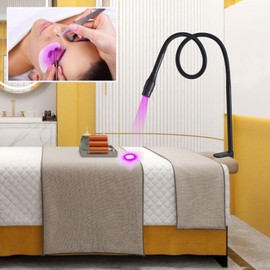 Diydeg 5W UV LED Desk Light, 395 to 400nm UV Light for Lash Extension with Adjustable Gooseneck Neck, Clamp and Foot Pedal Switch, UV Lash Glue Curing Light for UV Gel Nail, Resin Art