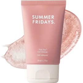Summer Fridays Pink Dew Gel limpiador facial – Gel de espuma con pH equilibrado para piel grasa, propensa a manchas + sensible, refrescante e hidratante para piel suave y radiante (1.7 onzas líquidas) 50 ml