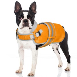 OUOBOB Dog Cooling Vest for Large Dogs,Lightweight Cooling Dog Jacket,Breathable Mesh Dogs Shirt Harness Vest with Adjustable Straps Reflective Stripe for Hot Weather with D-Ring for Beach,Hiking,L