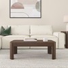 Plank+Beam Small Modern Rounded Coffee Table, 40 Inch, Solid Wood