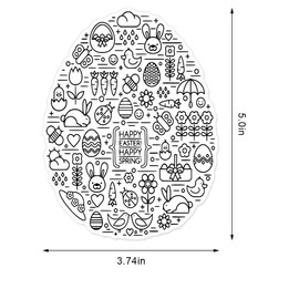 Hying Happy Easter Bunny Eggs Background Clear Stamps for Card Making, Cute Animals Flowers Stamps Cartoon Chick Duck Rubber Stamps Transparent Seal for DIY Scrapbooking Photo Album Decor Supplies