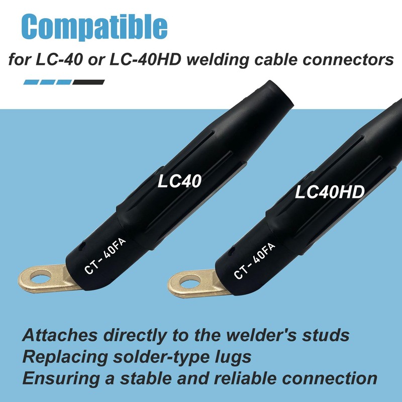 2PK CT-40FA Welding Terminal Connector, Welding Lug Connector Adapter, Terminal