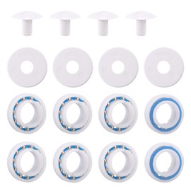 Pool Cleaner Rebuild Kit, Pool Cleaner Replacement Parts Compatible with Polaris 280 & 180 Smooth Rotation 8pcs Bearing C60 4 Wheel Screw C55 and 4 Washer C64 (White)