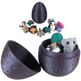 3DCENTRAL.CA 10 Pack Mystery Mini Animal Figurines – Stress Relief Desk Toys for Anxiety, ADHD, Autism – Articulating Collectibles in a Large Mystery Egg – 3D Printed in Canada