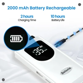 Delanie Nail Drill Machine 35000RPM, Portable Acrylic Nail File Rechargeable Efile Nail Drill Professional with 6 Bits and Sanding Bands Electric Nail File (White)