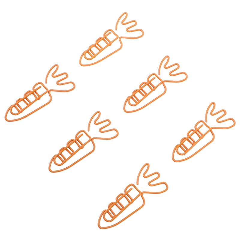 100Pcs Carrot Paper Clips Carrot Shape Strong Metal Anti Slip