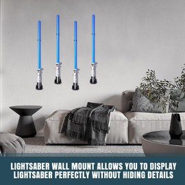 Lenink 2 Pack Lightsaber Wall Mount - Holder Rack Compatible with Galaxy's Edge and Most Lightsabers (Black)