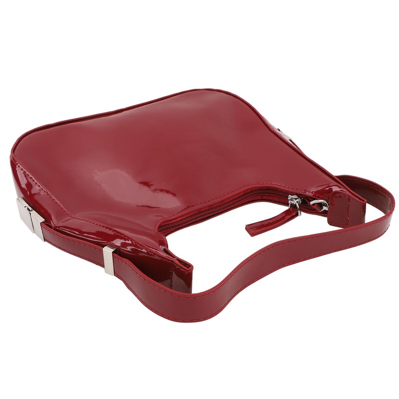 Women Underarm Bag Fashionable Glossy Surfaces PU Leather Shoulder Messenger