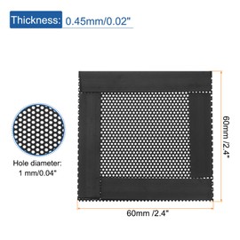 MECCANIXITY 5PCS PC Dust Filter, 60mmx60mm PVC Computer Case Cooler Dustproof Mesh Cover Fan Grills for Computer Chassis Speaker, Black