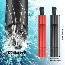 ZUYIST 2PCS Safe Hammer for Car Windows, Portable Compact Rescue Stick for Cars with Seat Belt Cutter Aluminum Alloy Car Window Breaker Escape Tool Glass Quick Emergency Accessories Red Black