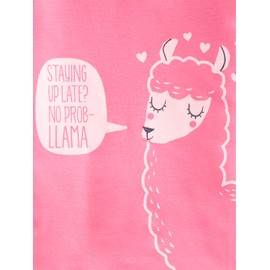 Simple Joys by Carter's Girls' Toddler 6-Piece Snug Fit Cotton Pajama Set, flamingo/strawberries/Llama, 2T