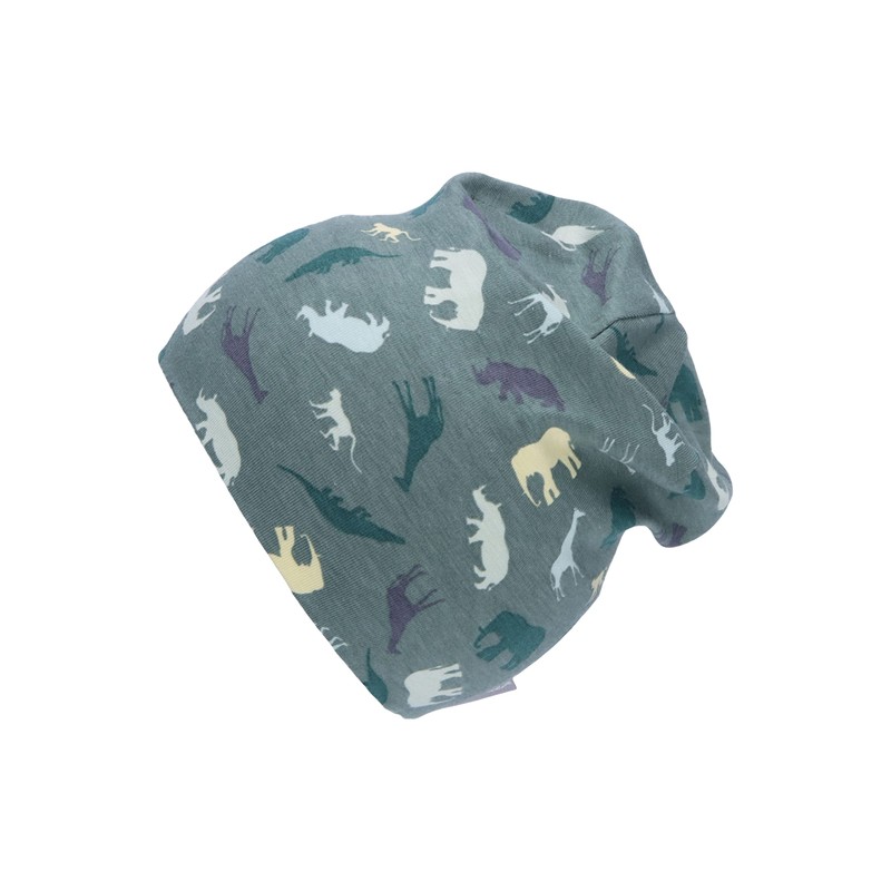 Sterntaler Unisex Children's Slouch Beanie Safaritiere Children's Hat, dark green